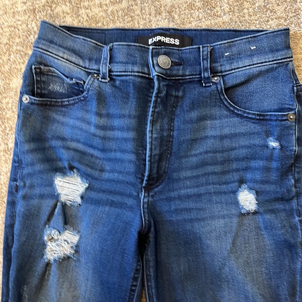 Express Distressed Stretch+ Ankle High Rise Size 4 regular - Picture 2 of 5